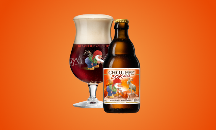 Chouffe Bok 6666 flesje en glas Chouffe Bok 6666 flesje en glas